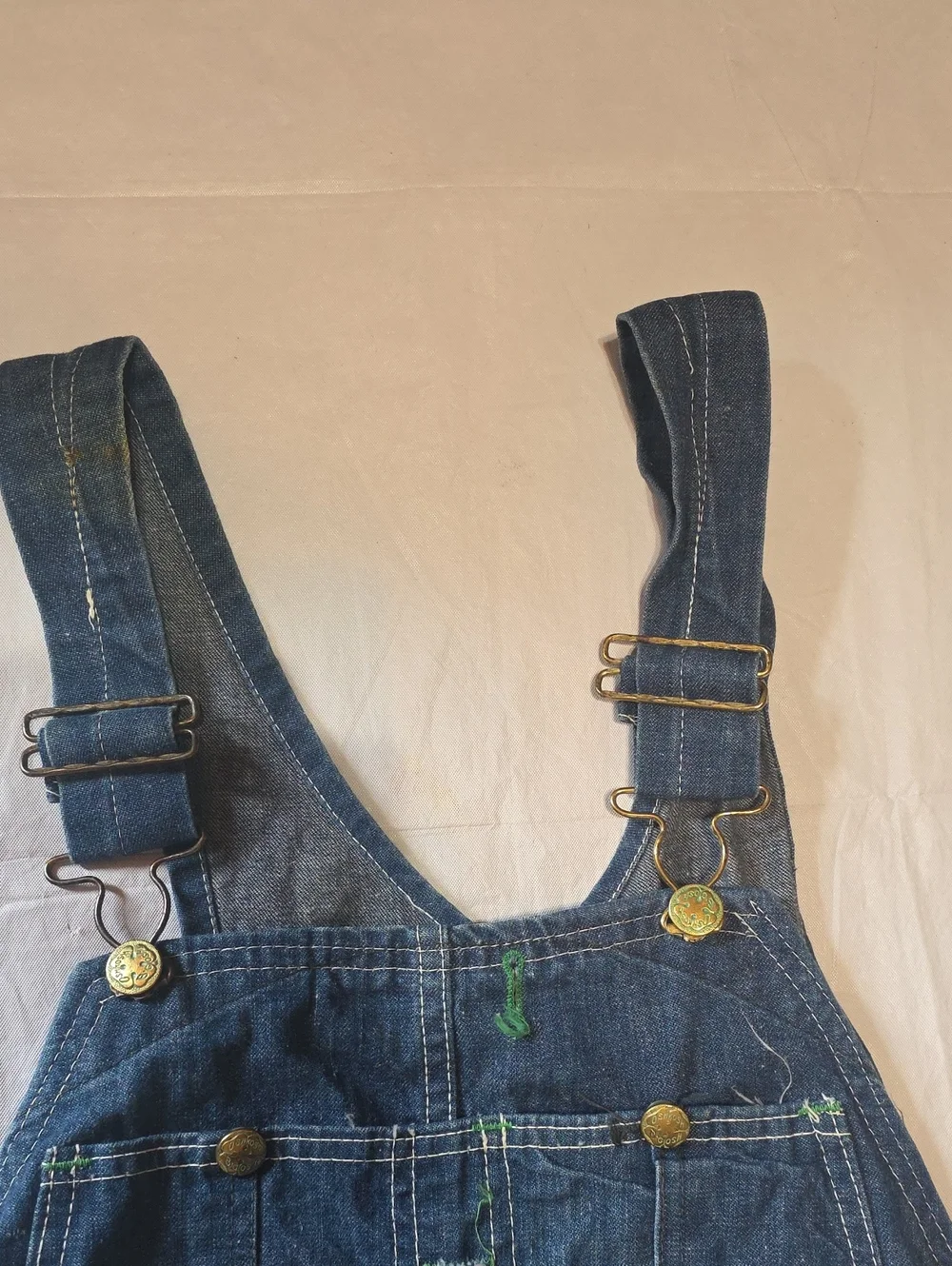 OshKosh B'gosh VTG 70's Vestbak Union Made Sanforized Denim Bib Overalls 38x28